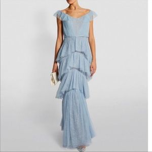 Marchesa Notte Lace Tiered Gown